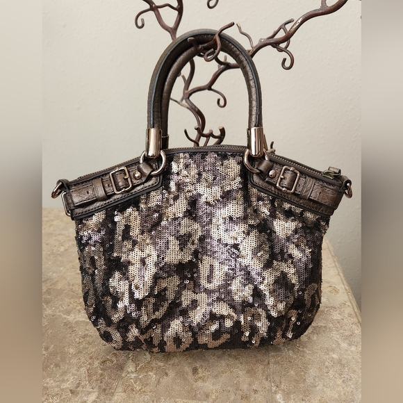 Coach Madison Sophia Ocelot Sequin Satchel Crossbody Mini (18638) RARE! - Picture 3 of 16